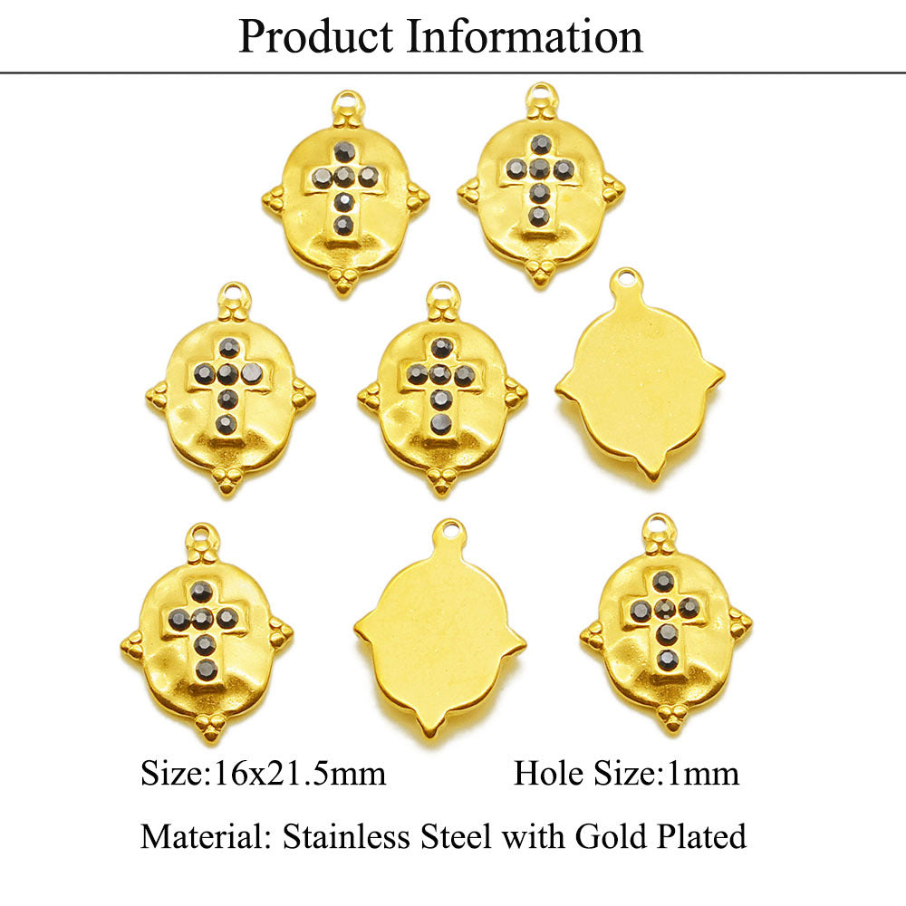 3 pcs/titanium-clad steel Tree of Life pendant Virgin Mary Cross