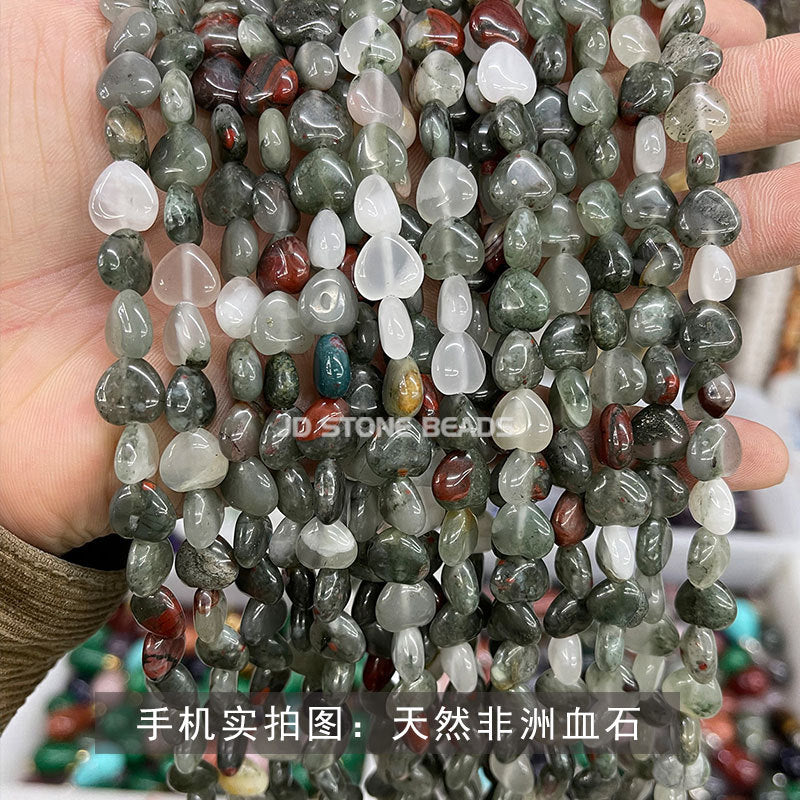10 cuentas sueltas de cristal con forma de corazón de melocotón de 4 mm 