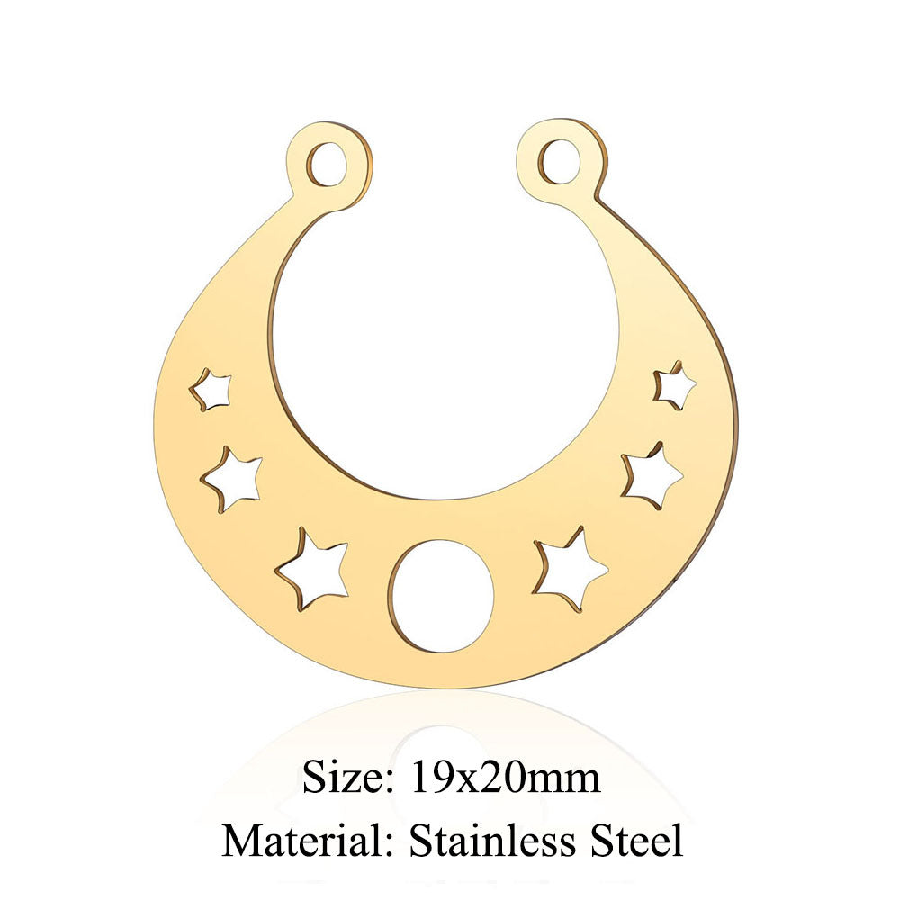 Colgante de acero de titanio con hexagrama y pentagrama, paquete de 5 unidades 