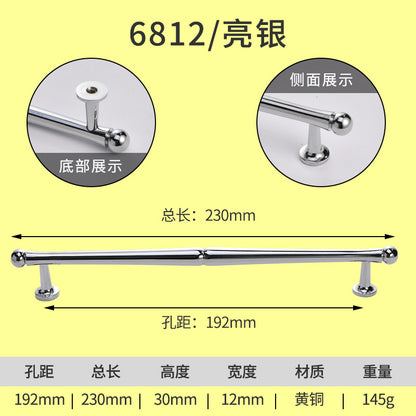 Chrome Bright Silver Brass Handle