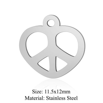 5 pcs/bag peach heart love titanium steel pendant accessories