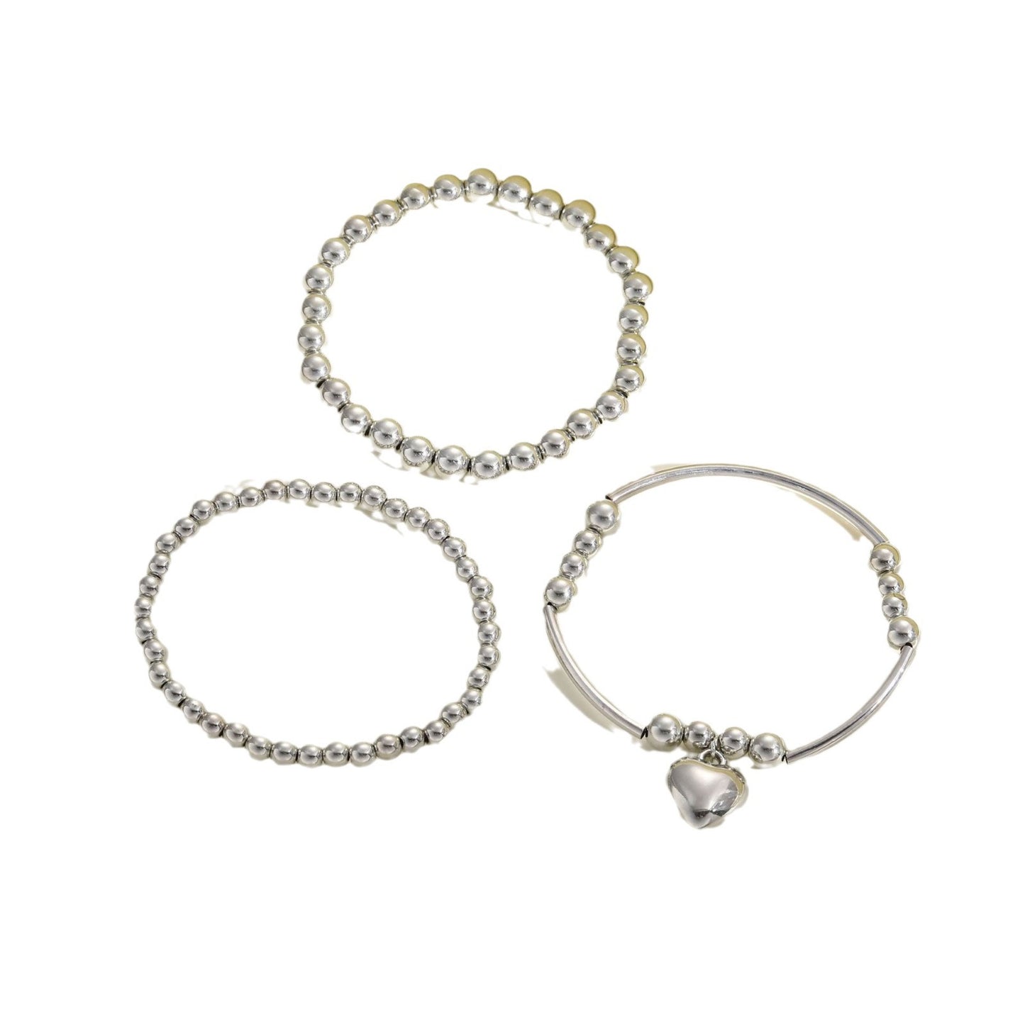 Love Pendant Beaded Bracelet Set
