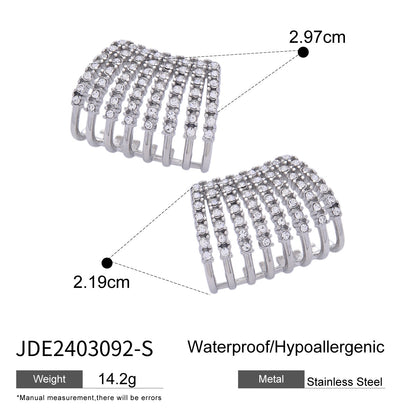 Diamond titanium steel earrings