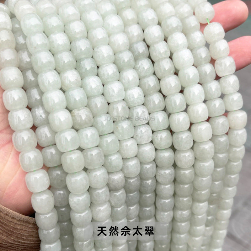 8/10Mm natural green Dongling jade old-shaped beads loose beads