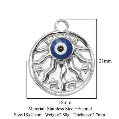 3 pcs/bag stainless steel round eye pendant
