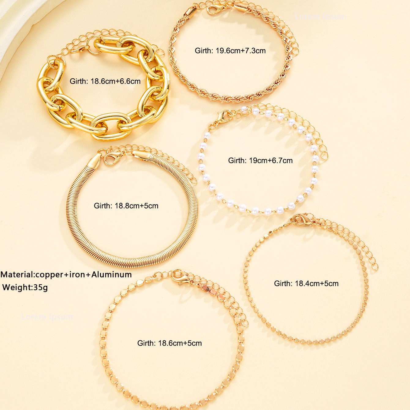 Pearl Twist Chain Bracelet Set