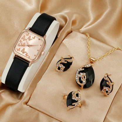 Butterfly Square Dial Fashion Peacock Set