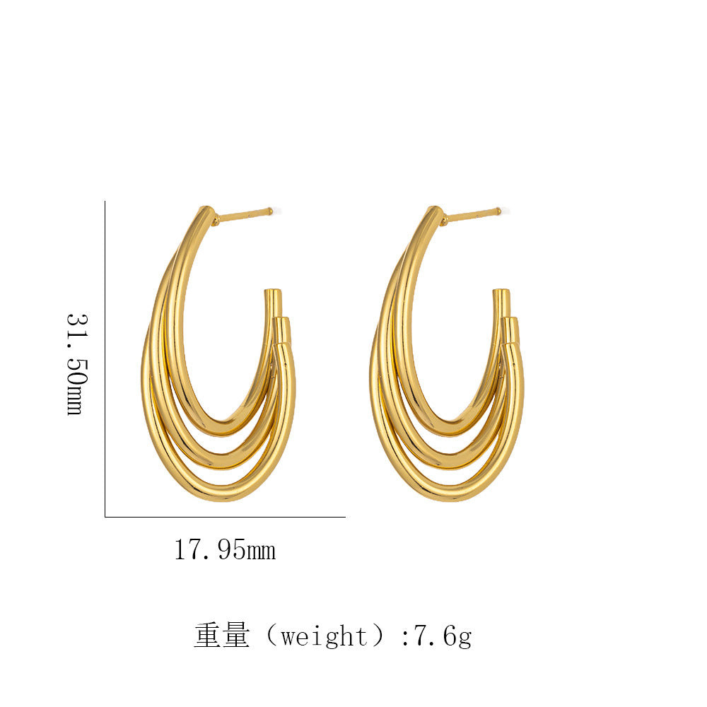 Women's 18K Gold Titanium Steel Geometric Hollow Spiral Bracelet