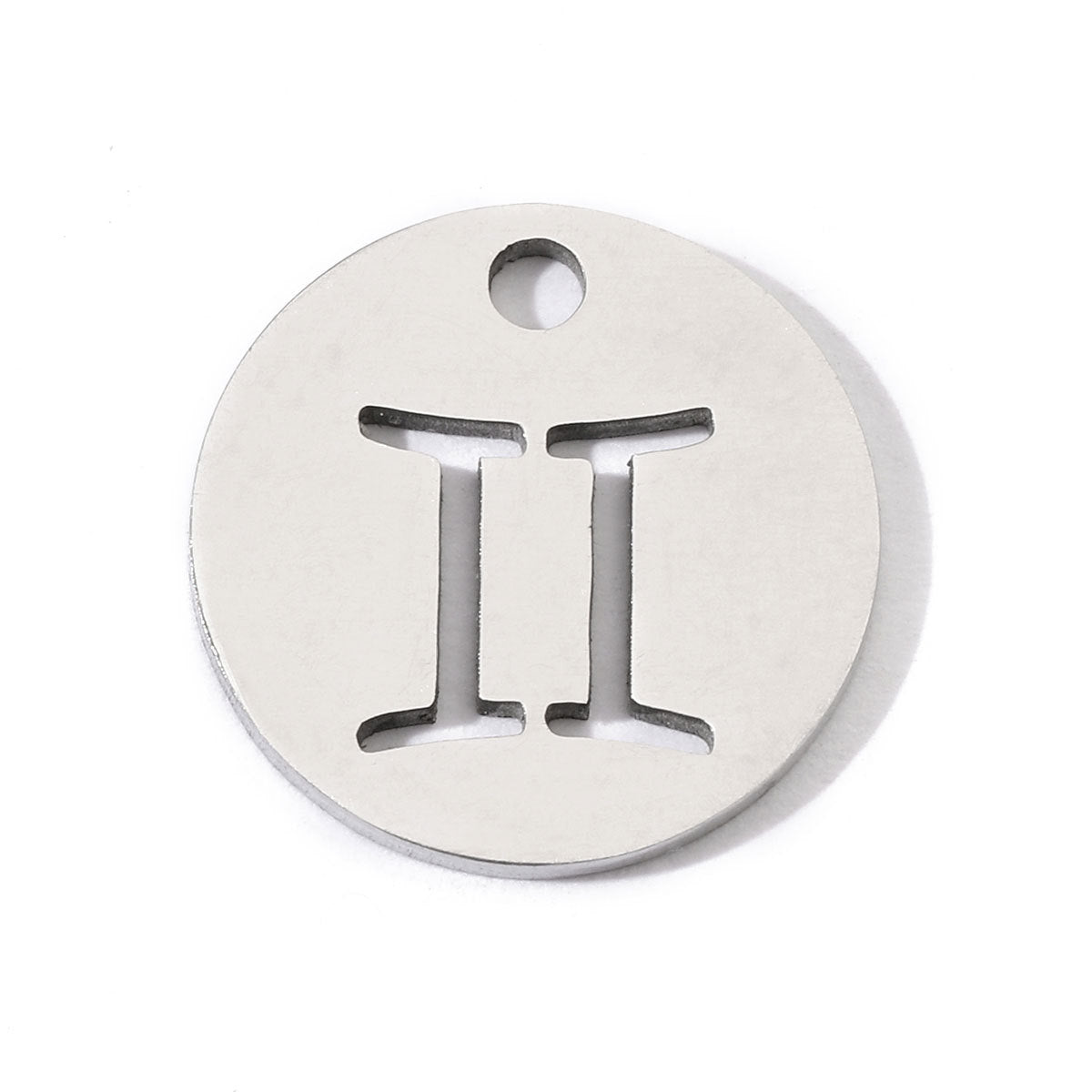 20 pcs/pack simple steel color twelve constellations titanium steel pendant