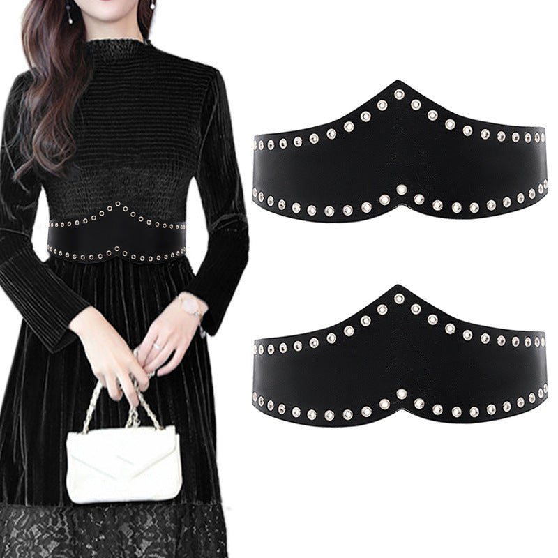 Elastic waist casual wide belt
