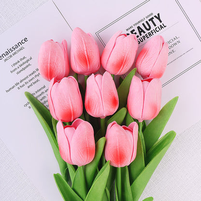 Flores artificiales de tulipán de PU al por mayor 
