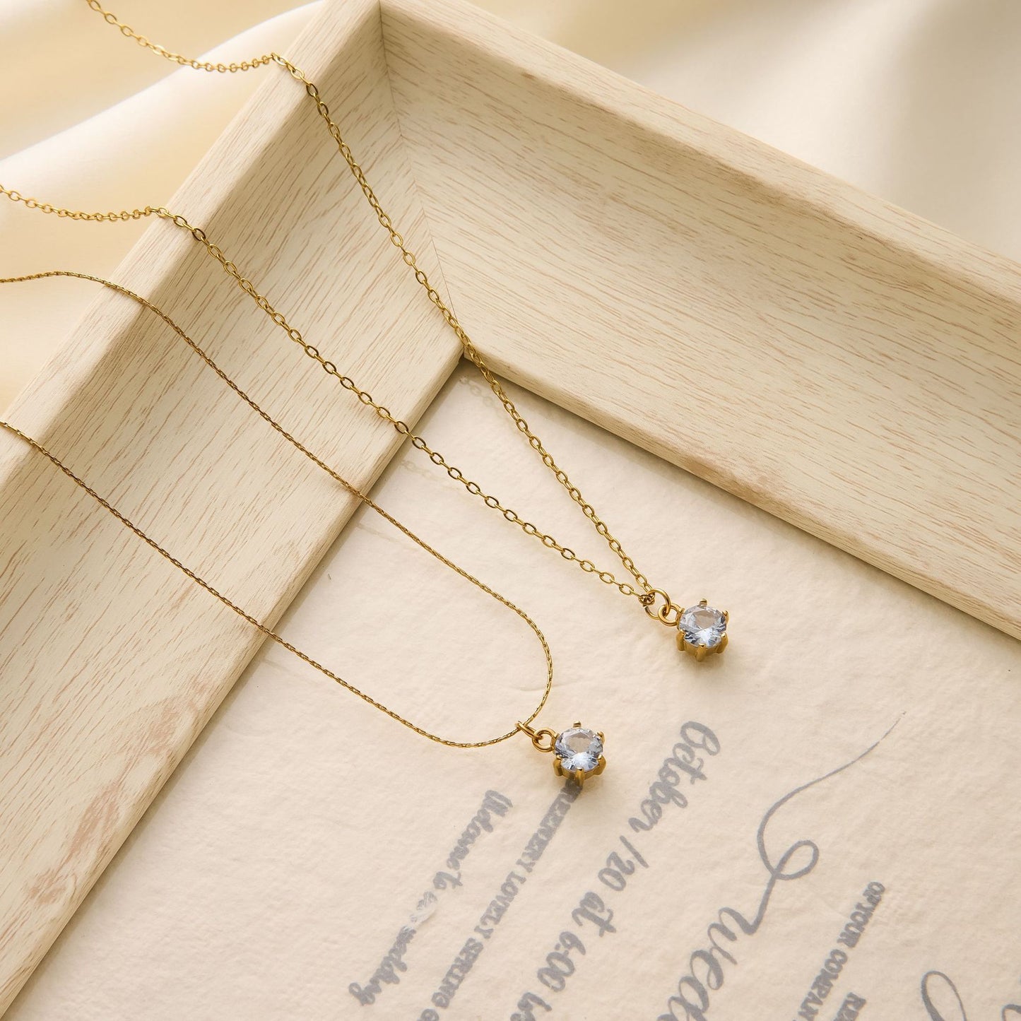 Titanium Steel Single Diamond Necklace