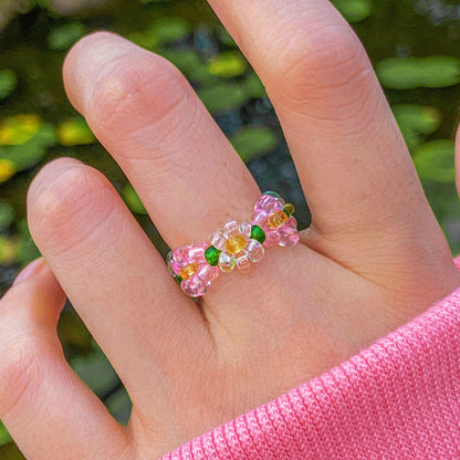 Stretch crystal bead ring