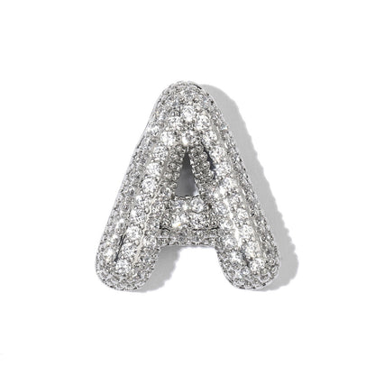 A-Z Copper Zircon Letter Necklace Pendant