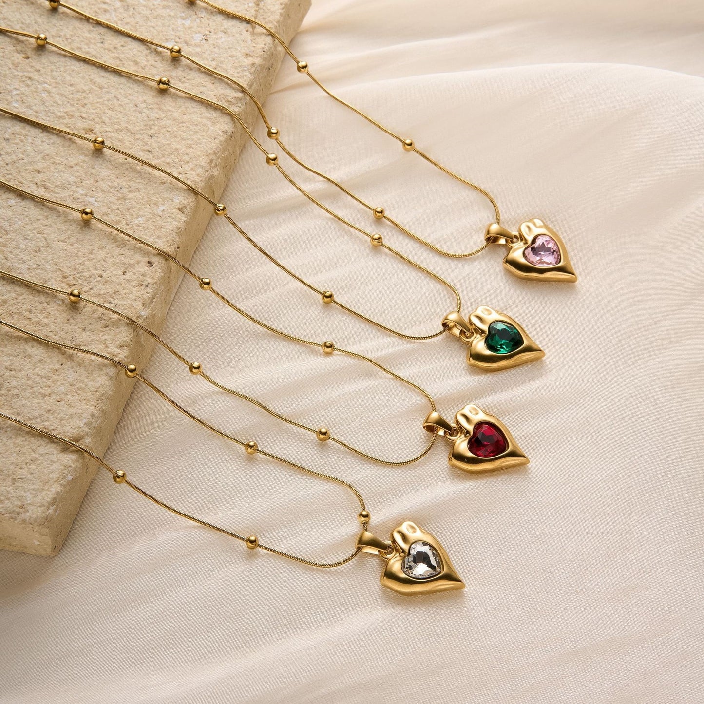 Stainless Steel Irregular Heart Necklace