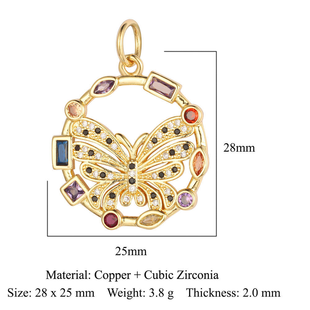 Copper Zircon Cross Virgin Necklace Pendant