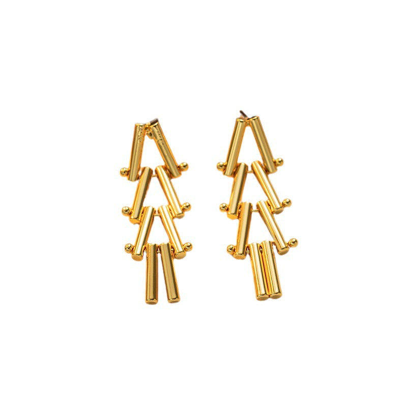 Elegant 18K Gold Plated Long Earrings for Women