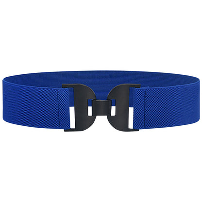 Elastic elastic pair buckle wide belt