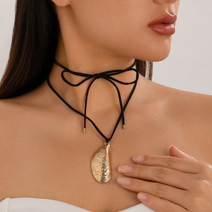 Striped ins water drop pendant neck chain