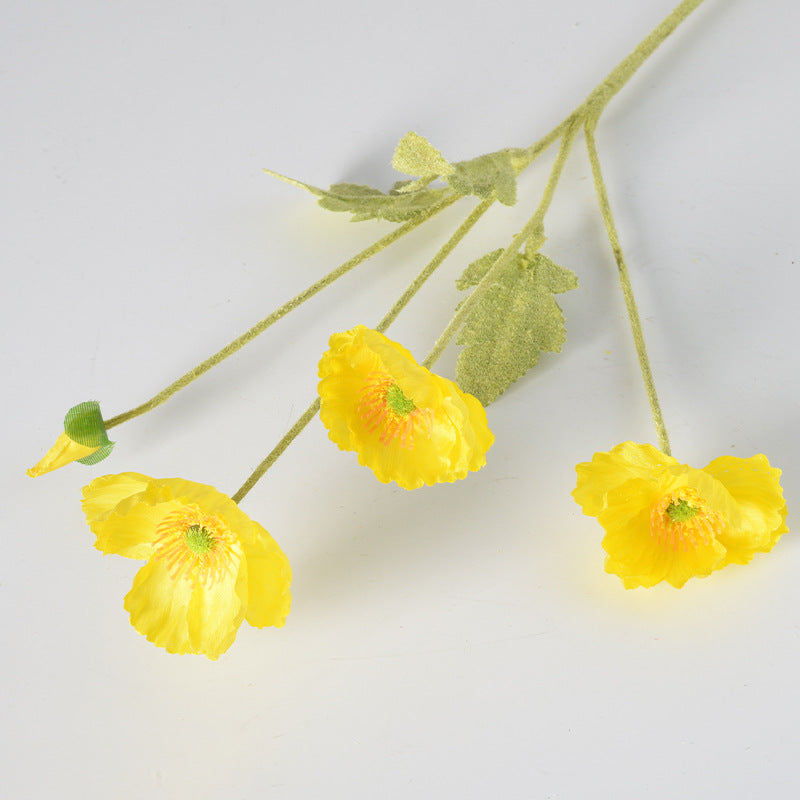 4 artificial poppy flowers