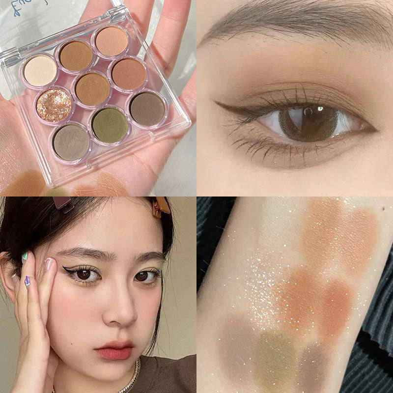 Paleta de sombras de ojos de nueve colores melocotón 