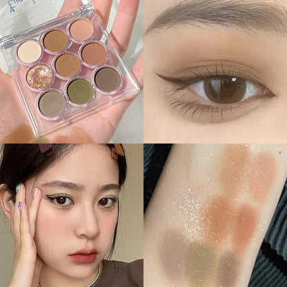 Paleta de sombras de ojos de nueve colores melocotón 