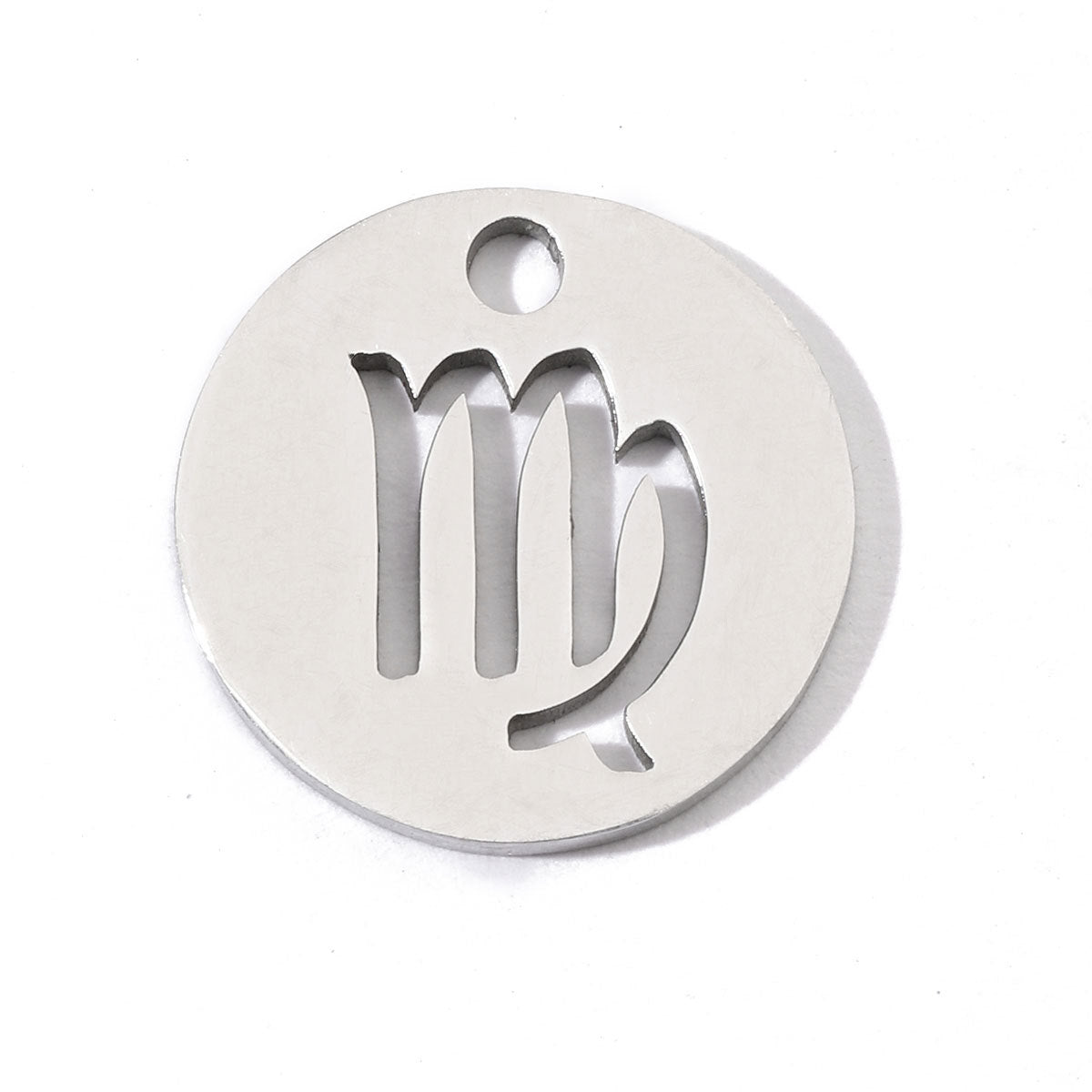 20 pcs/pack simple steel color twelve constellations titanium steel pendant