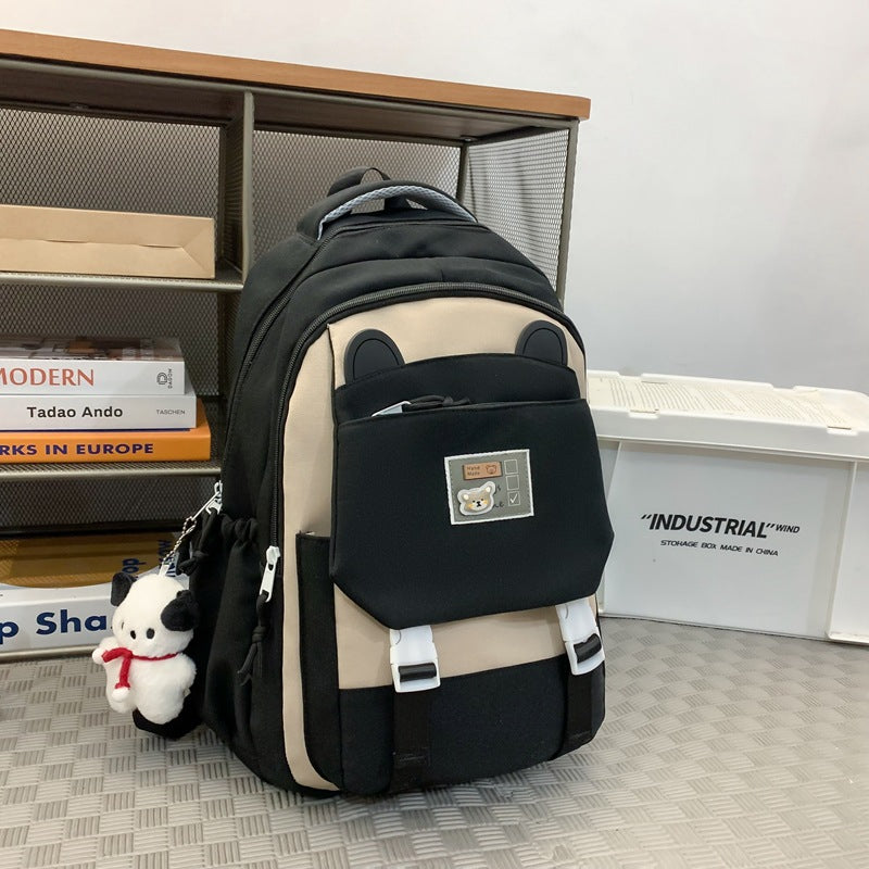 Casual contrast color lightening large capacity backpack