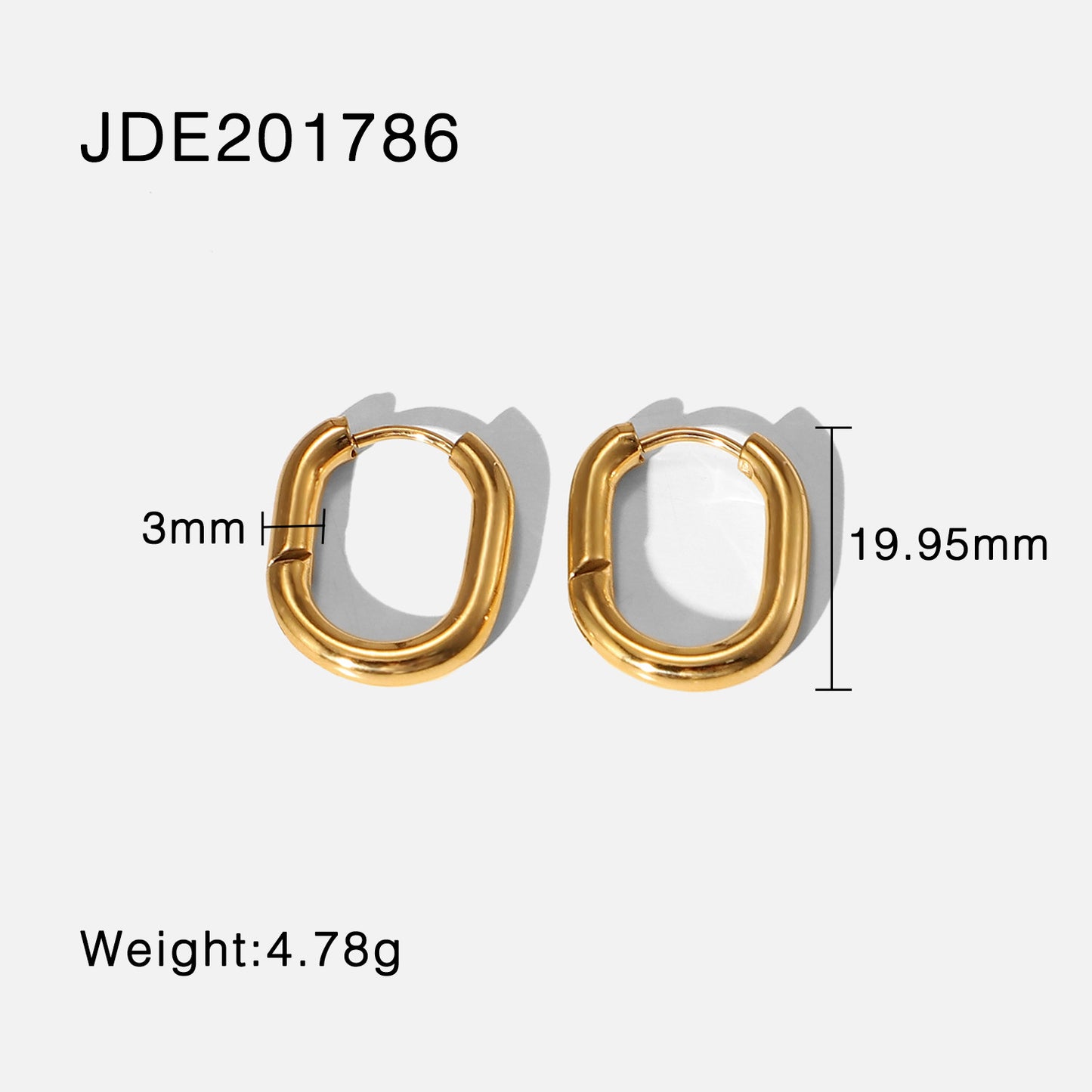 Oval all-match earrings