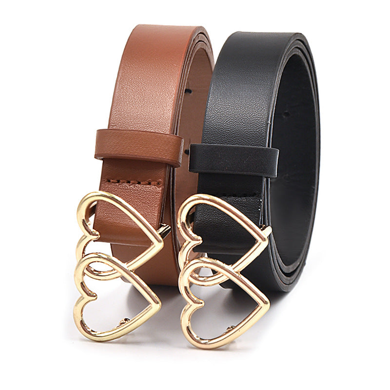 Double love snap buckle belt