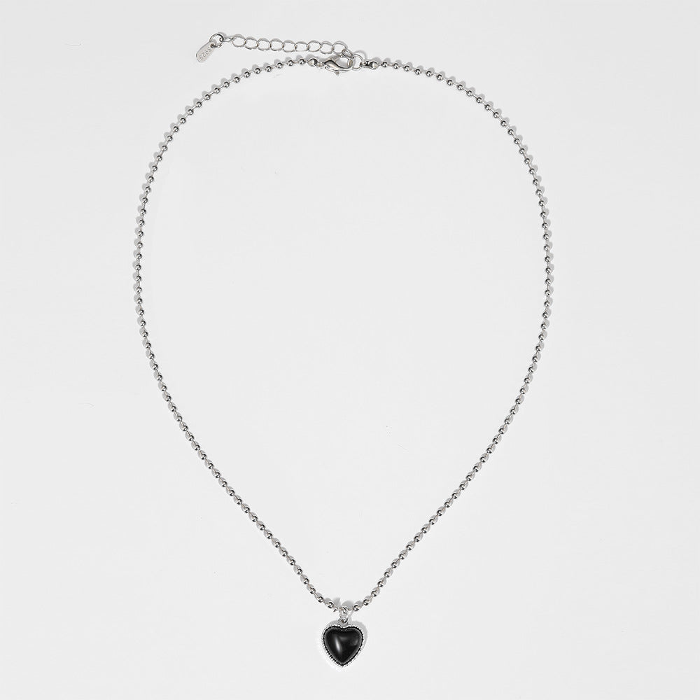 Black Heart Pendant Necklace