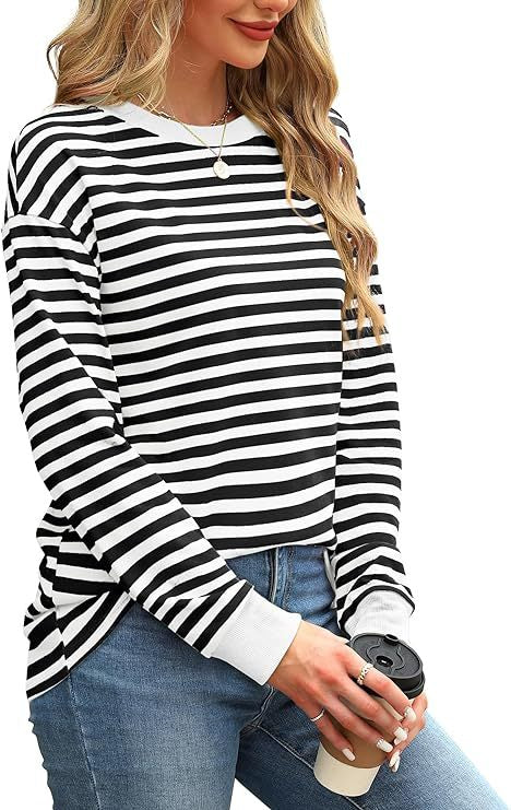 Striped long-sleeved top