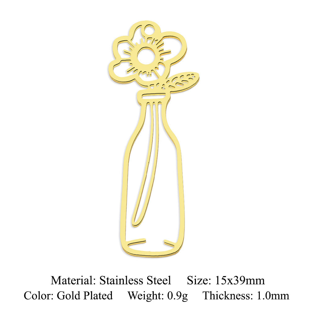 5 pcs/bag leaf maple leaf titanium steel pendant