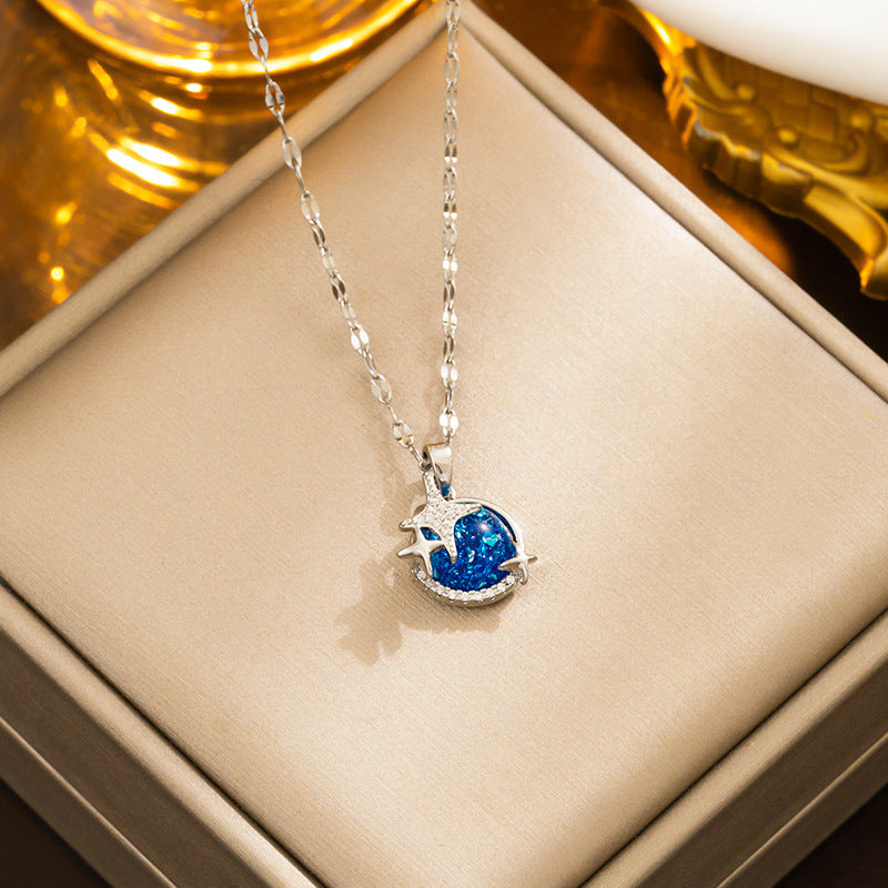 Cosmic Planet Necklace, Minimalist Asteroid Choker for Women