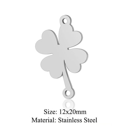 5 pcs/pack Four Leaf Clover Tree of Life Transfer Titanium Steel Pendant