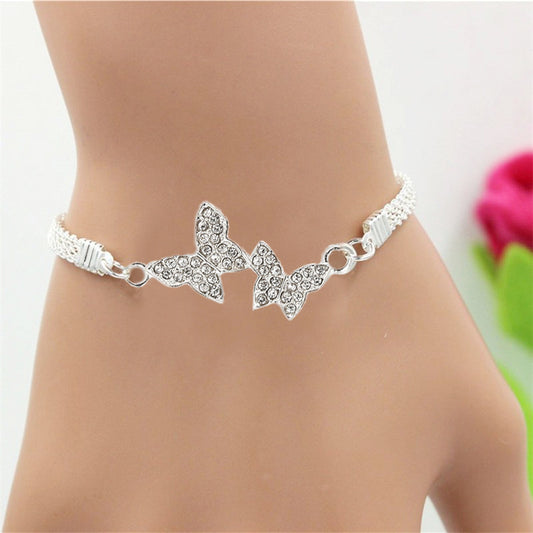 Pulsera de alta gama con corazón de mariposa 