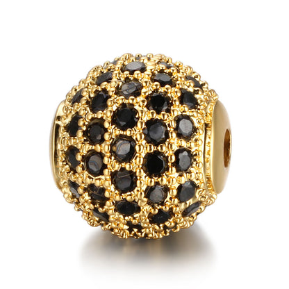 6/8/10 mm copper zircon beads