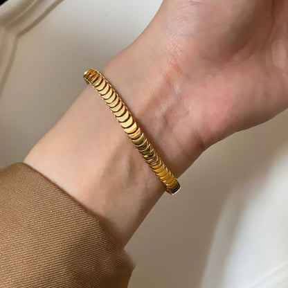 Golden fish scale bracelet
