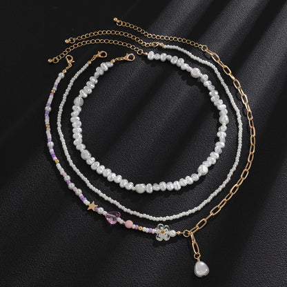 Splicing chain acrylic love necklace