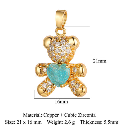 Copper zircon butterfly deer crystal pendant