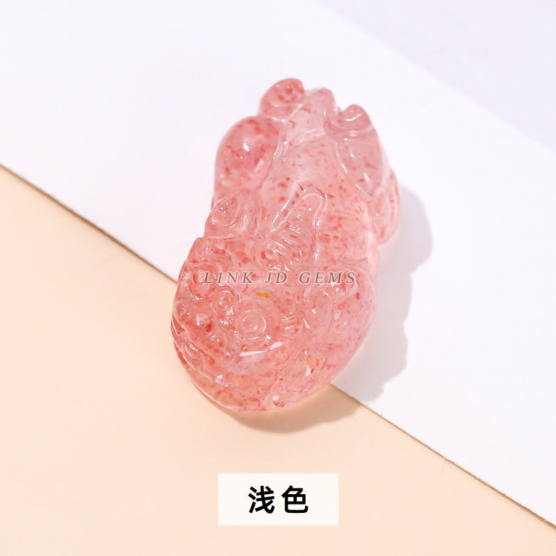 18 * 10Mm natural pigeon blood red strawberry crystal Pixiu Seiko engraving