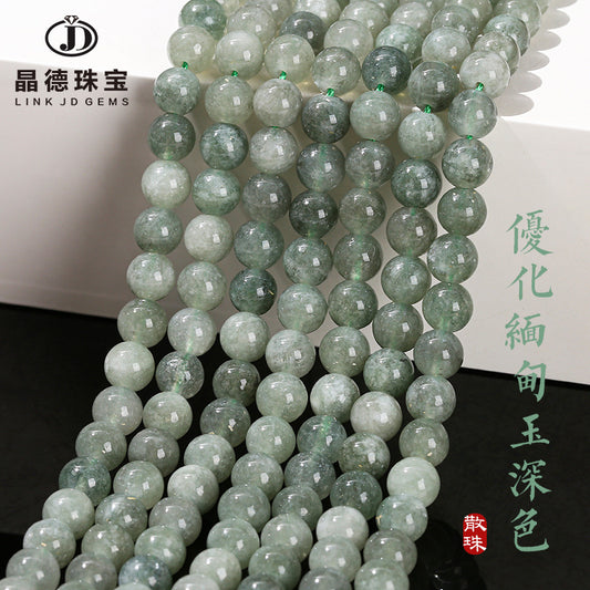 Optimized dark Burmese jade loose beads