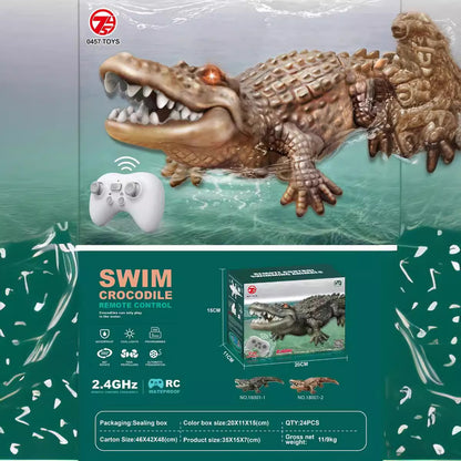 2.4GHz Remote Control Simulation Crocodile and Shark Underwater Waterproof Remote Controller Essential for Summer Swimming