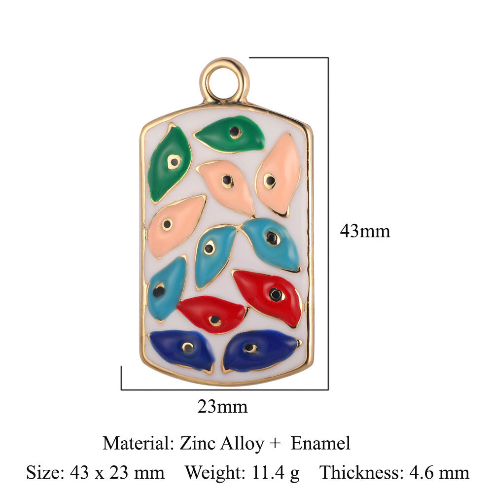 5 pcs/pack, dripping eyes, hang tags, alloy necklaces, pendants.