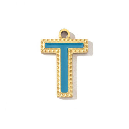Colorful letter titanium steel necklace pendant
