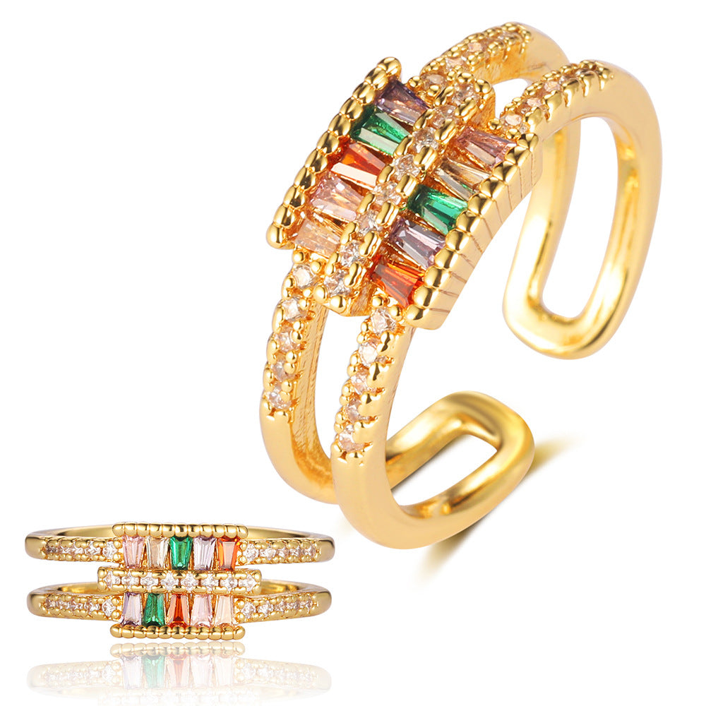 Cross eye zircon ring