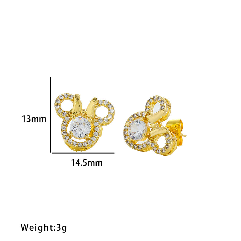 Butterfly Mickey Luxury Full Diamond Necklace Set