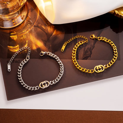 Pulseira de aço titânio de alta qualidade - estilo euro-americano luxuoso 