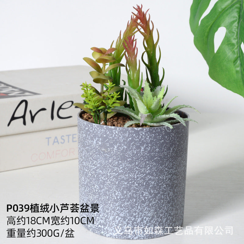 Simulation melamine cement cactus ball bonsai
