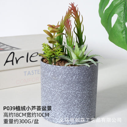 Simulation melamine cement cactus ball bonsai